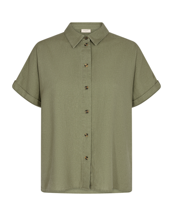 FQLAVA - LINEN SHIRT - GREEN Schn?ppchen