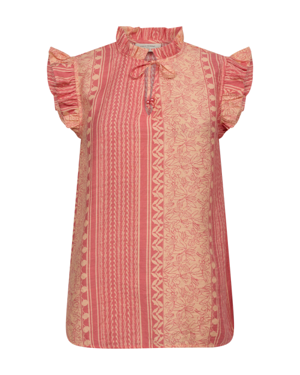 FQBLASE - BLOUSE WITH PRINT - RED AND ORANGE Online-Schn?ppchen