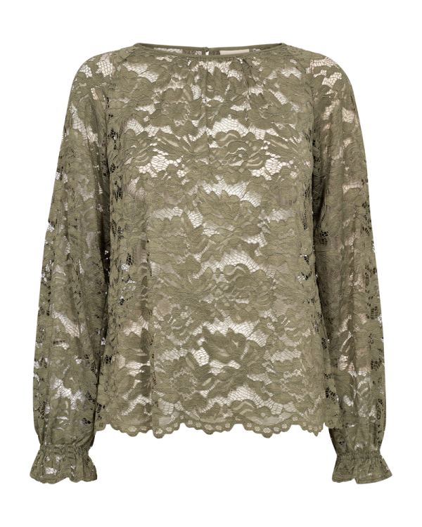 FQCARLA - BLOUSE WITH LACES - GREEN Online